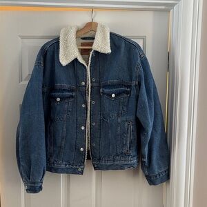 Levi's Strauss 90s Trucker Denim Sherpa Lined Jacket Small